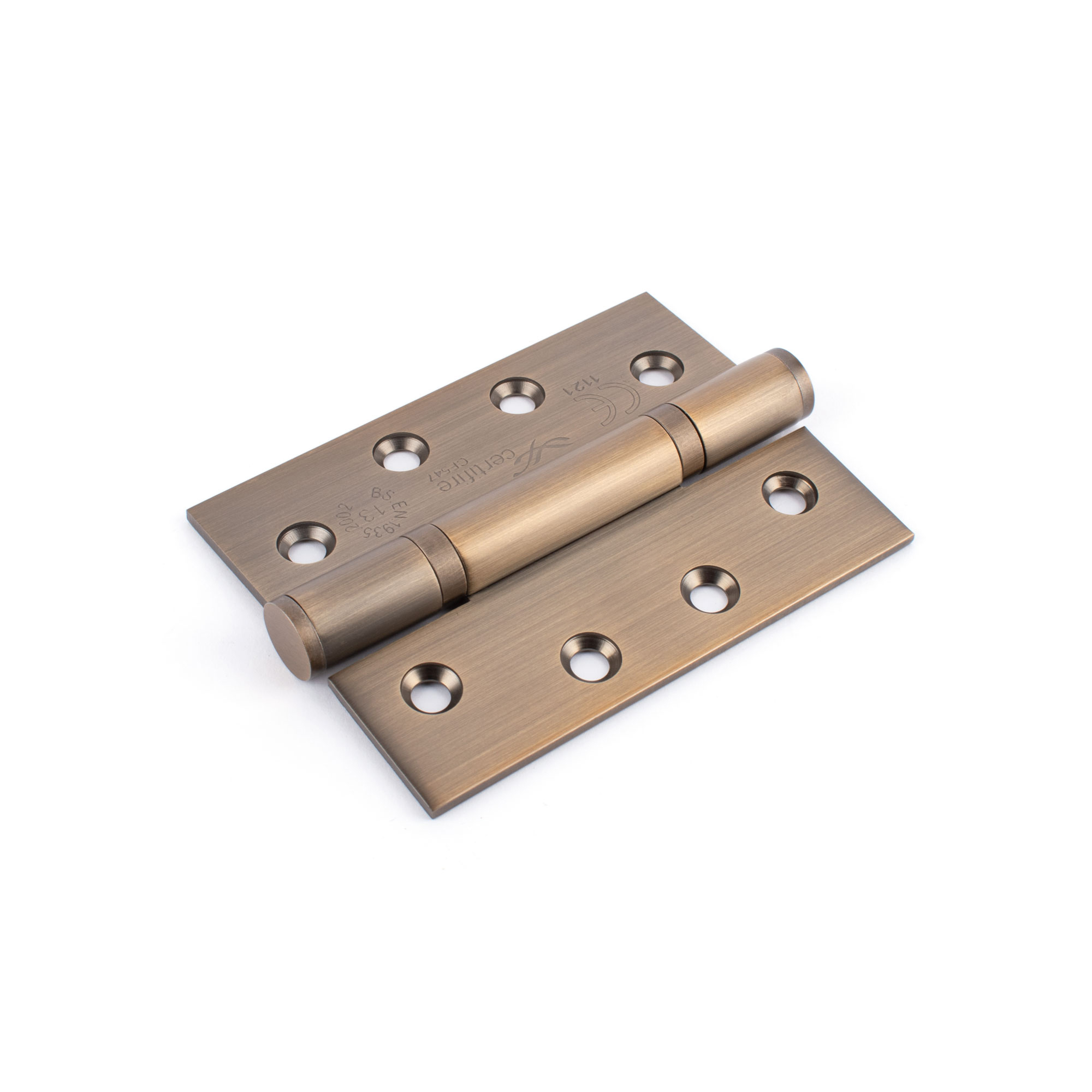 Sox Atom 4 Inch Stainless Steel Hinges Square Edge (2 Pack) - Antique Brass